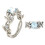3Pcs Silver Women Rings Leaf Shape Wedding Engagement Rings 9