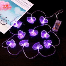 Heart-Shaped Mini String Lights, 1.65M/10 LED, Battery-Powered, Waterproof, Indoor/Outdoor, Multicolor – Compatible with Mother's Day, Wedding,
