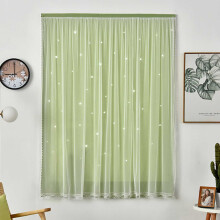 Rideaux occultants à scratch tendance avec motif étoiles – Double couche en polyester thermique isolant, sans perçage, pour chambre d'enfant,
