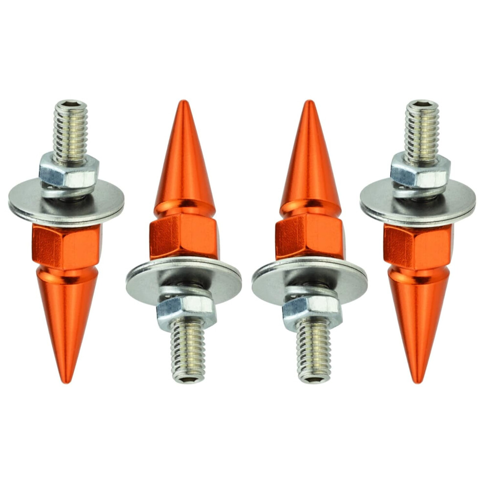 Anti-Theft Spike License Plate Screws 4Pcs Kit Compatible With Most Vehicles, Motorcycles & Trucks Orange 9450273099842