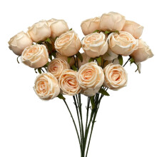 Bouquet réaliste de roses artificielles en soie, 66 cm (26 pouces), composé de 3 roses roses, idéal pour la Saint-Valentin, la fête des mères,