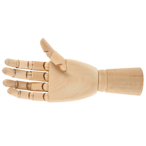 2Pcs Solid Wood Hand Model Jointed Movable Desktop Ornament 2