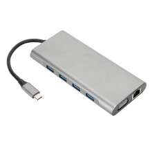 Travel USB Laptop Docking Station Multiport Adapter Hub With Triple Display High Speed USB C Hub HDMI Compatible PD Fast Charging Aluminum Build