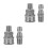 2Sets Stainless Steel Pressure Washer Quick Connect Couplers Silver 5