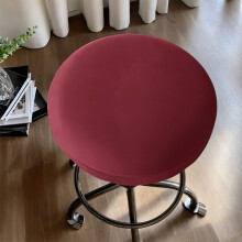 Housses rondes pour tabourets de bar, housses élastiques pour chaises de 25 à 35 cm de diamètre, douces et lavables, rouge bordeaux