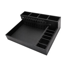 Plateau de rangement pour tondeuses de coiffeur, outils de coiffure en cuir PU antidérapant, petit format