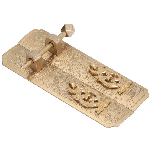 Messing Schrankgriff Antik Landschaftsmotiv 15x7cm