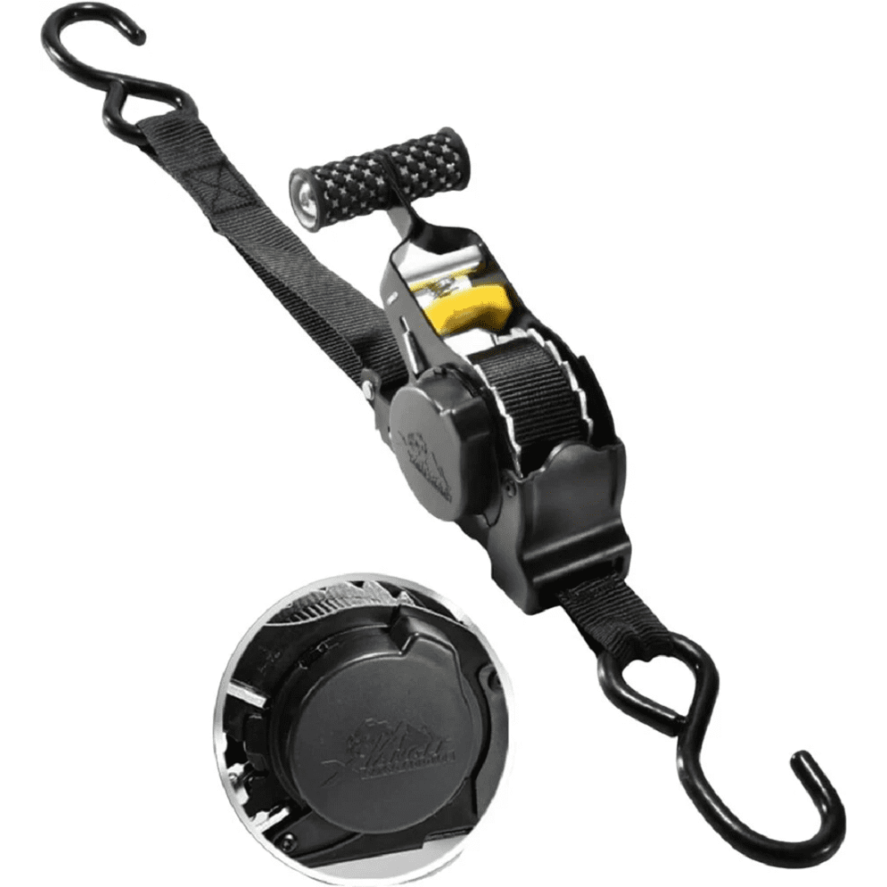 10Ft Retractable Ratchet Tie-Down Straps | 1500Lbs Heavy-Duty | S-Hook 9450273100937