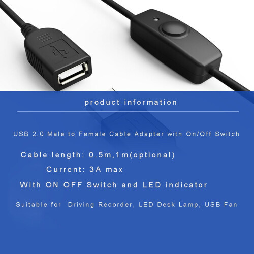 Επέκταση προσαρμογέα καλωδίου USB με διακόπτη ενεργοποίησης/απενεργοποίησης - 1