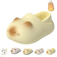 Niedliche Katzenpfoten-Hausschuhe für Damen, flauschiges Plüschfleece, erhöhen die Körpergröße, rutschfeste Sohle, ideales Wintergeschenk