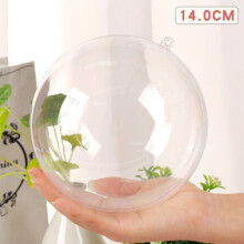 14/16/20Cm Clear Plastic Acrylic Craft Christmas Tree Ball Baubles Decor For Manual Wedding Christmas Party Home Decor