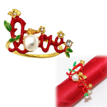 Elegant Christmas Metal Napkin Rings Set of 8 Deer & Wreath Holders for Holiday Dinner Table Decor, Festive Winter Party Favors