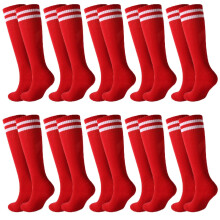Kids Soccer Socks Stretchy Knee-High Tube Socks 10 Pairs