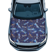 Universal Galaxy Dragonfly Car Hood Cover – Elastic, Easy Install & Clean, All-Season Protection, Compatible with Most Cars