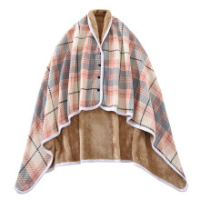 Couverture polaire portable, poncho confortable Ă boutons, couverture douce sans manches, cape pour femme
