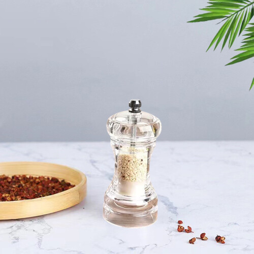 Customizable Ceramic Core Pepper Grinder, Transparent Manual Spice Mill for Kitchen Seasoning, Adjustable Thickness Versatile Grinding Tool