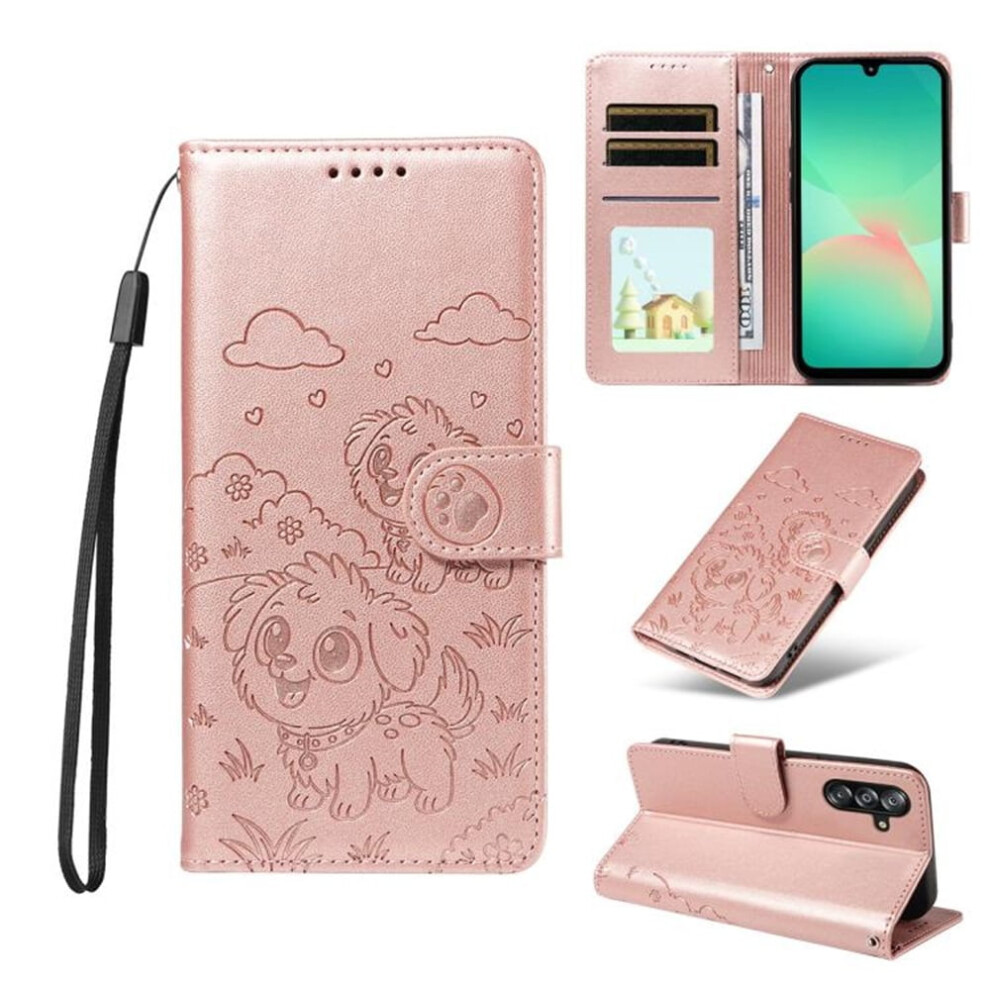 Leather Flip Case For Samsung Galaxy A16 4G Â Rfid Wallet, Magnetic Clasp, Lanyard & Stand Pink 9065194327143