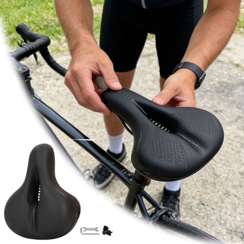 Bike Saddle Ergonomic Breathable Fabric Shock Absorbing 1