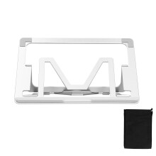 Laptop Tablet Holder Foldable Adjustable Angles Lightweight Aluminum Stand With Antislip Silicone Pads And Enhanced Cooling System