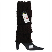 Calcetines altos de ganchillo para mujer, calcetines decorativos para botas, color café.