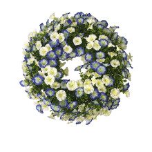 Couronne de fleurs artificielles toutes saisons 40 cm (16 po) pour porte/mur – Décoration intérieure/extérieure printemps/automne, blanche