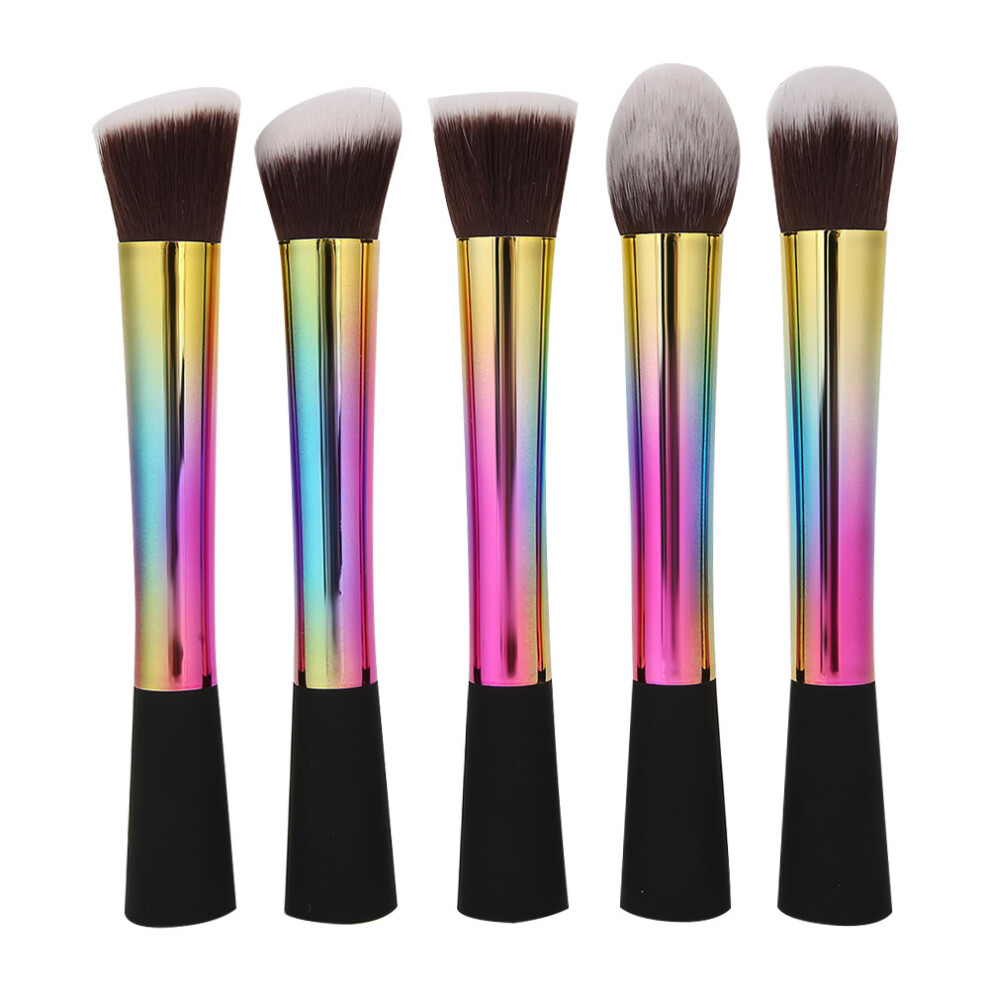 Cruelty Free Makeup Brush Kit No Shed Technology Vegan Synthetic Fibers Aluminum Ferrules Multi Function Sturdy Acrylic Handles For Foundation Blush