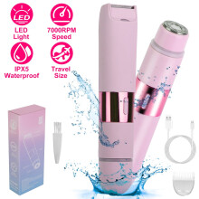 2-in-1 Cordless Bikini Trimmer for Women, IPX5 Waterproof, Rechargeable, Wet/Dry Use – Pink, Compatible with Women's Pubic & Body Hair