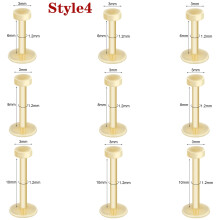 Acryl lippiercing stud, 9 stuks, 4-16 g, 3 mm top