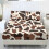 Queen Bed Sheets Set Animal Print 3-Piece Brown Beige 1