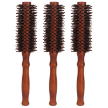 Anti Static Hair Brush For Curly Hair With Natural Wood Bristle Heat Resisting Balances Oil Reduces Frizz Salon Quality Concave Styling Design