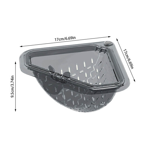 Triangular Drain Rack Dish Drying Mat with Filter, Space-Saving, Stainless Steel, Adjustable, Compatible with Standard Sinks 2