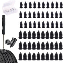 Screw-in Tire Plugs Kit with Box & Screwdriver, Self-Sealing Screw-Type Plugs for Puncture Repair (20L+20S), Compatible with Standard Tires