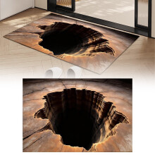 3D Illusion Area Rug Non Slip Realistic Hole Design Floor Mat for Kitchen Bedroom Entryway Modern Home Decor