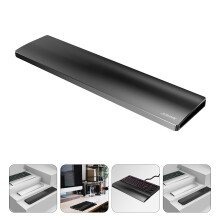 Reposamuñecas para teclado de aleación de aluminio, color negro, 1 unidad.