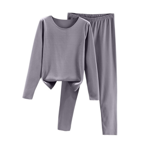 Dampyjamasset med fleecefoder, varmt och avslappnat utseende, grå XL