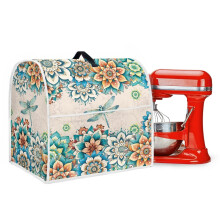 Housse de protection pour robot pâtissier avec poches et poignée, compatible avec les robots de 4,5 à 5 litres, motif mandala bohème libellule