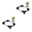 2Pcs Movable Flower Pot Base Tray Heavy Duty Black Plastic with Wheels 9