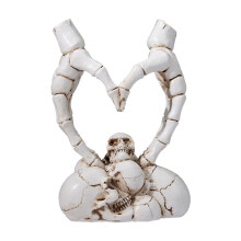 Décoration de table en forme de cœur avec une main de squelette de 13 cm (5,1 pouces), blanche, à l'ambiance romantique et effrayante, idéale