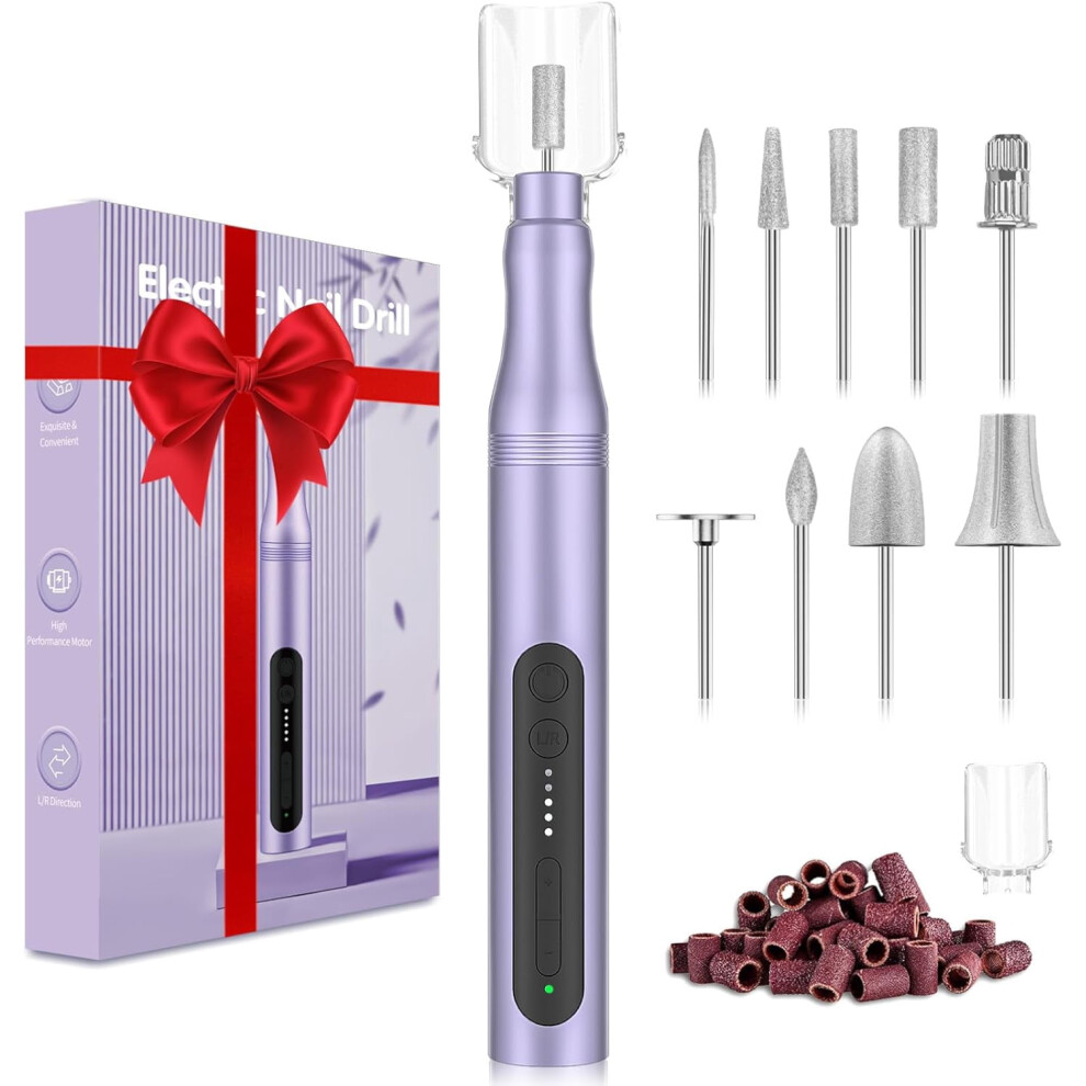 Cordless Electric Nail Drill Set, 5-Speed Rechargeable Nail File Machine for Hands, Feet, Toenails, Cuticles â Compatible with All Nail Types