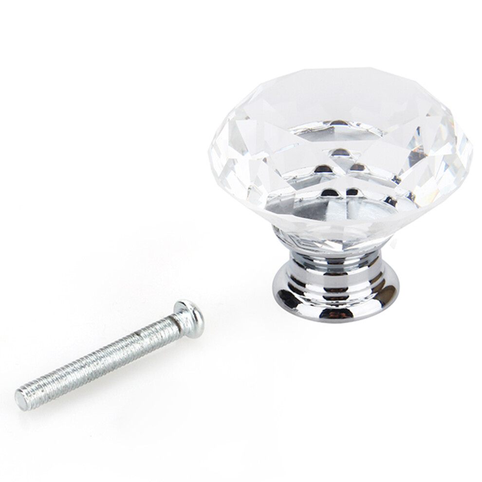 16Pcs Crystal Glass Drawer Knobs 40Mm Diamond Shape Elegant Handles 7891393012472