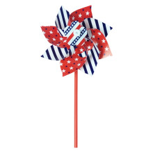 Decoração de jardim com moinho de vento em formato de bandeira tricolor patriótica, 8 folhas, ideal para festas ao ar livre – Compatível com