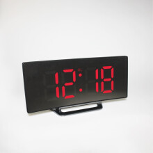 LED Digital Alarm Clock Temperature Bedside Desk Large Mirror Display Modern Hot