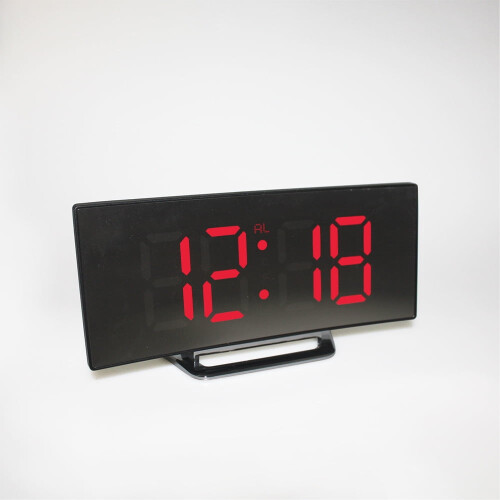 LED Digital Alarm Clock Temperature Bedside Desk Large Mirror Display Modern Hot