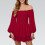 Women's Off-Shoulder Chiffon Dress Red S 1