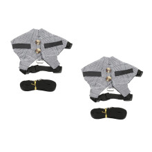 2Sets Small Pet Chest Strap and Leash Grey Cotton Polyester Comfort