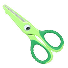 Kids' Decorative Round-Head Scissors – Green Metal Craft, Scrapbook & Wrapping Paper Scissors, Compatible with School & Home Use