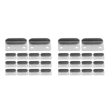 40Pcs Iron Cabinet Lock Plate Silver L Shaped Strike Plate for Drawers