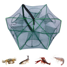Fishing Trap Net, Portable Folded Fishing Bait Trap Foldable Crab Crayfish Fish Minnow Crawdad Shrimp Net Cast Portable