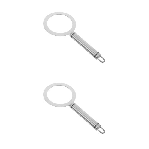 2Pcs Silver Stainless Steel Baking Rings for Milk Cup Use