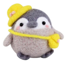 Cute Penguin Felting Kit with English Instruction Pure Wool Foam 7